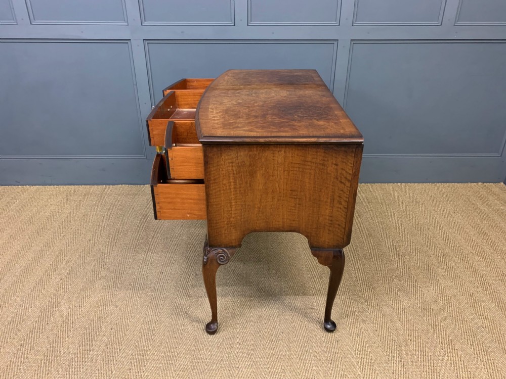 Bow Fronted Burr Walnut Table View V