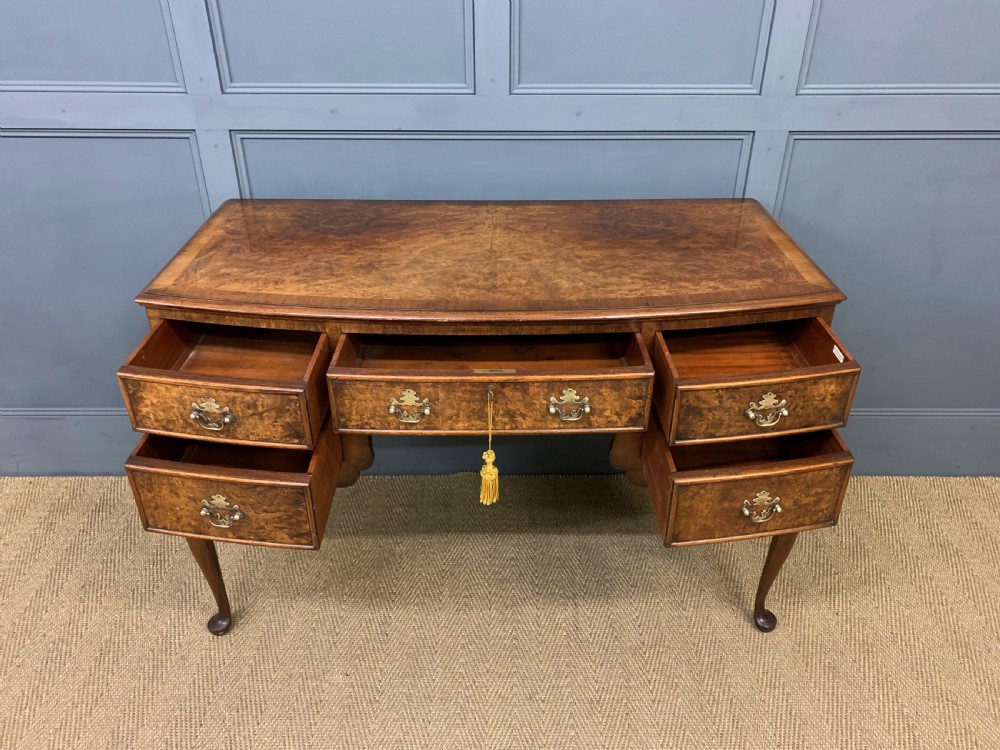 Bow Fronted Burr Walnut Table View IX