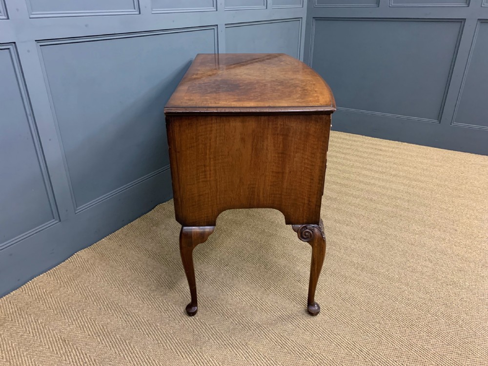 Bow Fronted Burr Walnut Table View XI