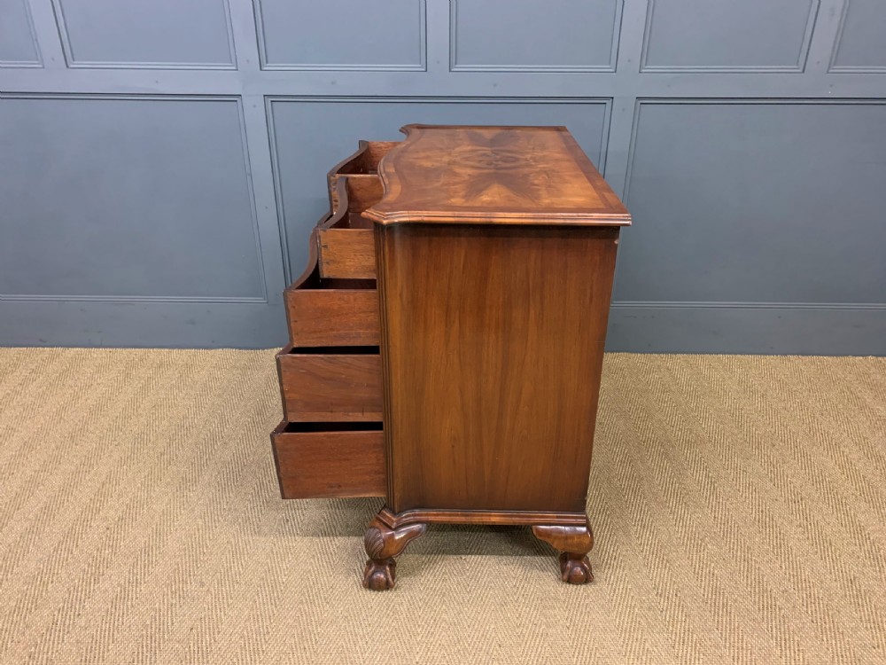 Serpentine Fronted Burr Walnut Chest of Drawers View V