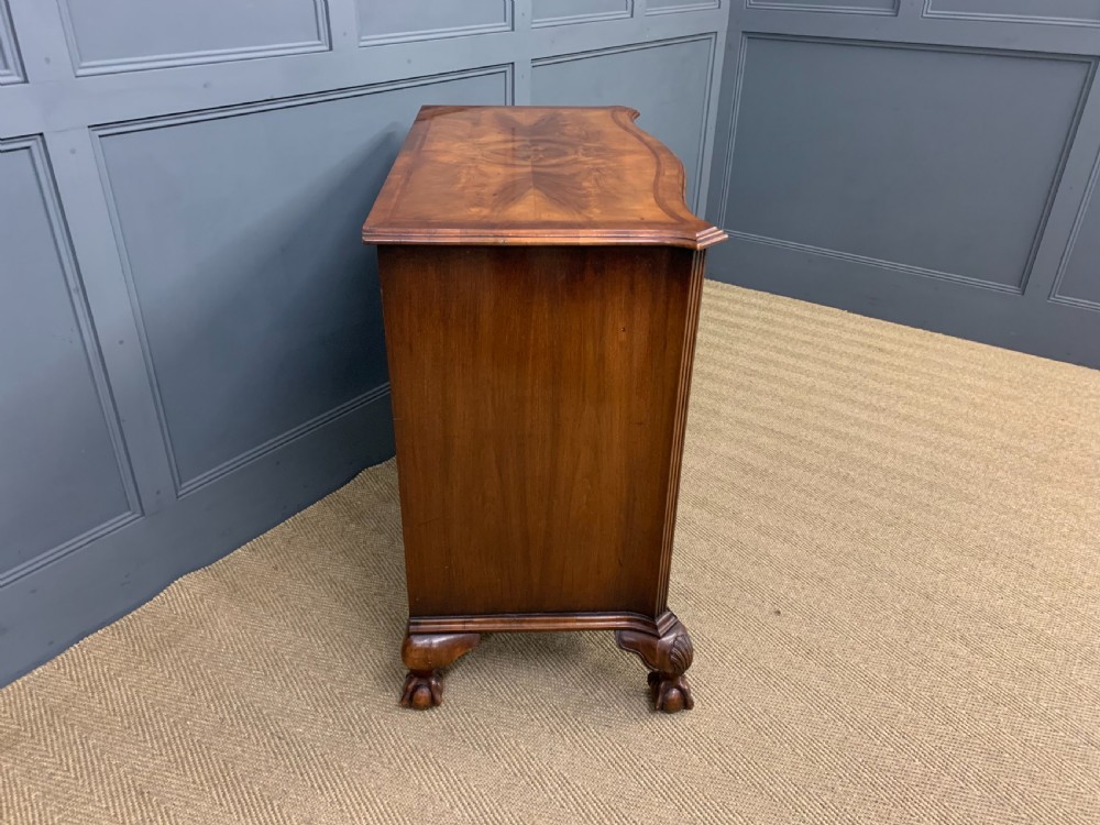 Serpentine Fronted Burr Walnut Chest of Drawers View IX