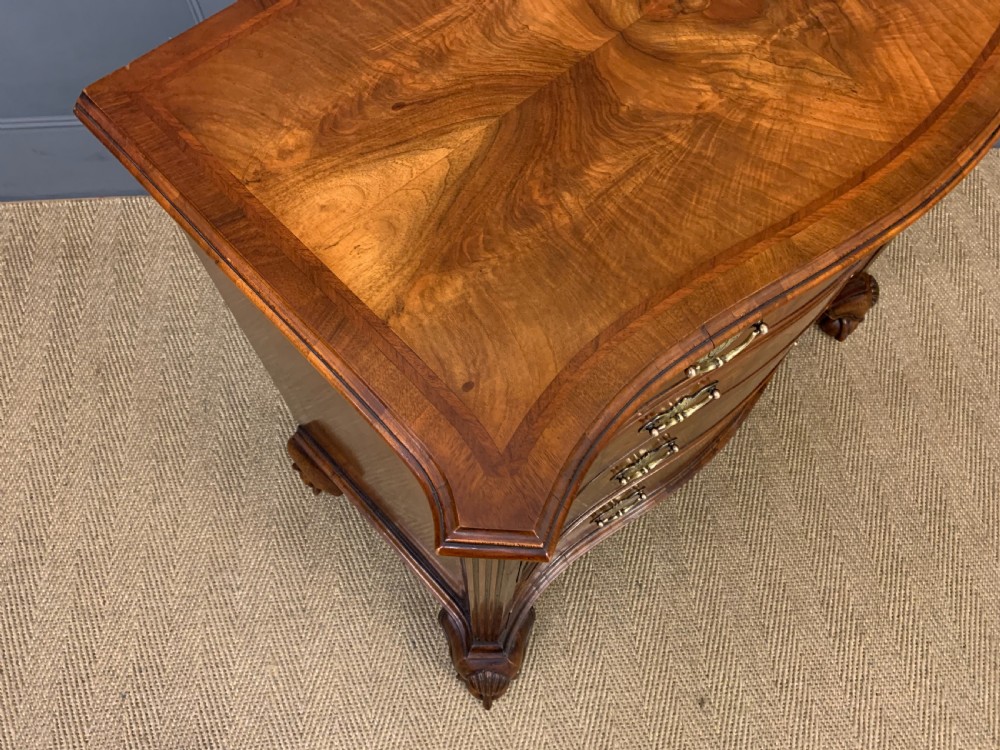 Serpentine Fronted Burr Walnut Chest of Drawers View X