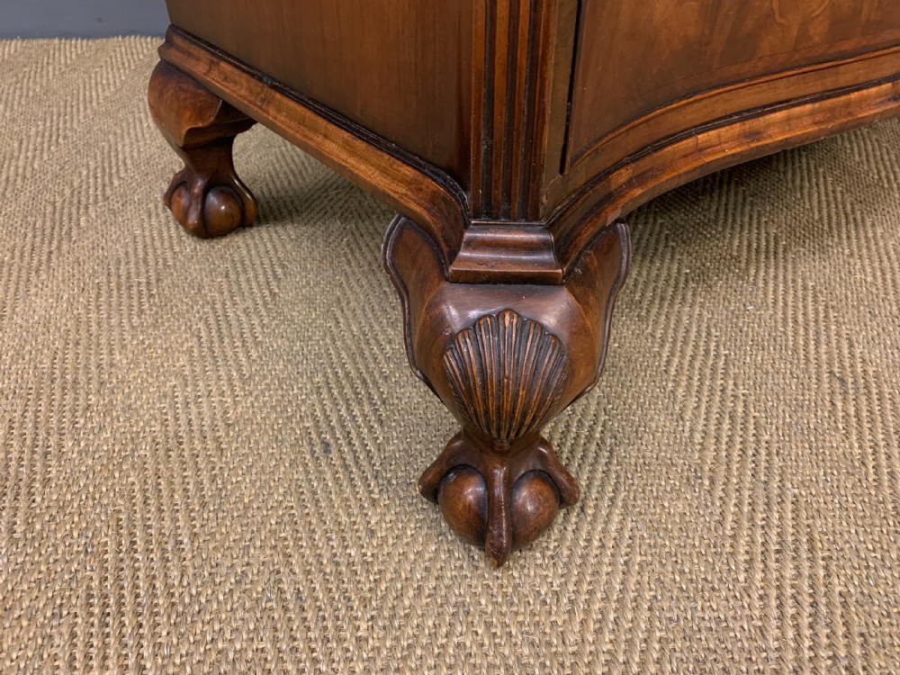 Serpentine Fronted Burr Walnut Chest of Drawers View XI