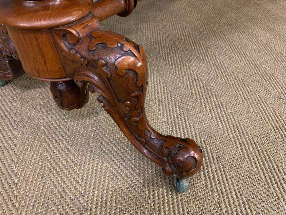 Victorian Burr Walnut Stretcher Table View XIII