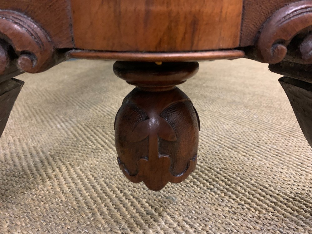 Victorian Burr Walnut Stretcher Table View XIV