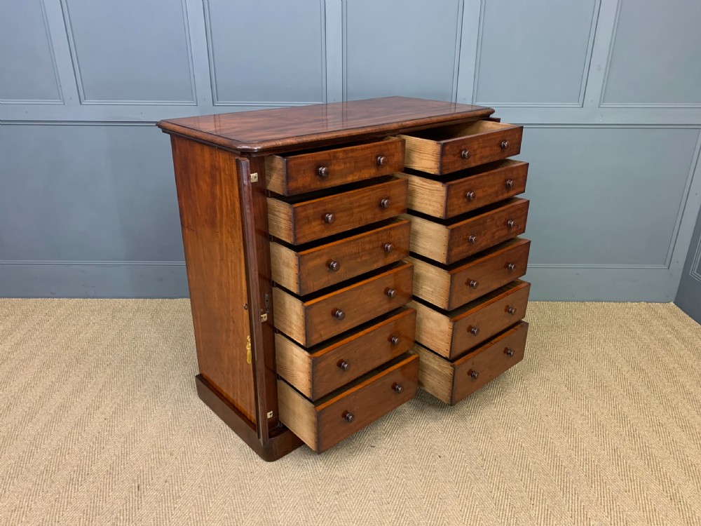 19th Century Mahogany Double Wellington Chest View V