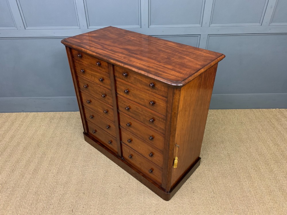19th Century Mahogany Double Wellington Chest View XIV