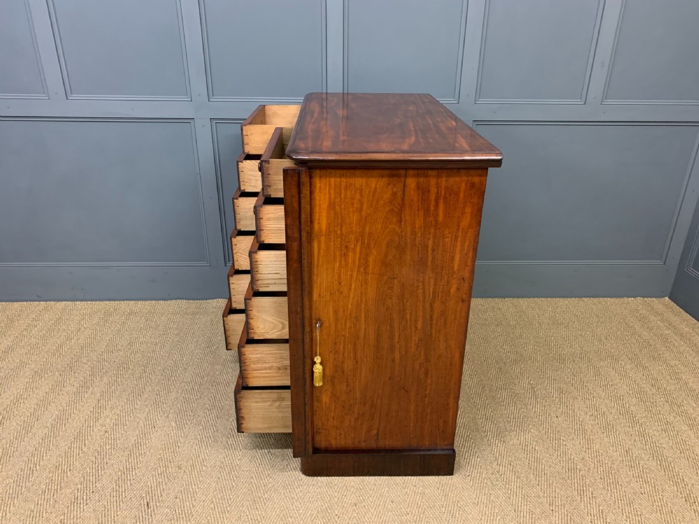 19th Century Mahogany Double Wellington Chest View XV