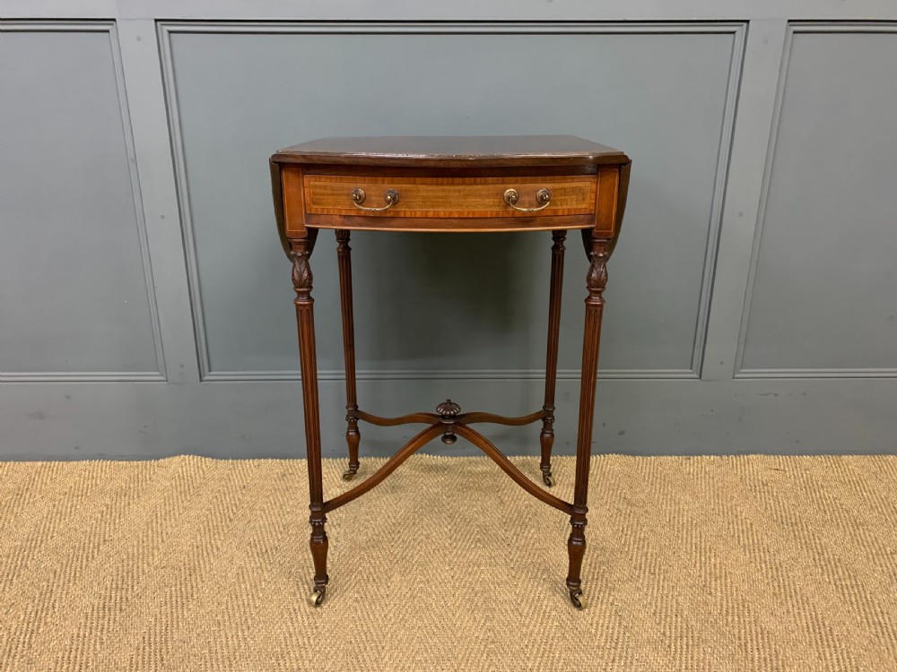 Inlaid Mahogany Flap Table View IX