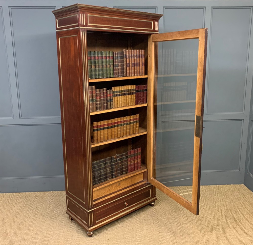 French Mahogany Brass Inlaid Bookcase View IV