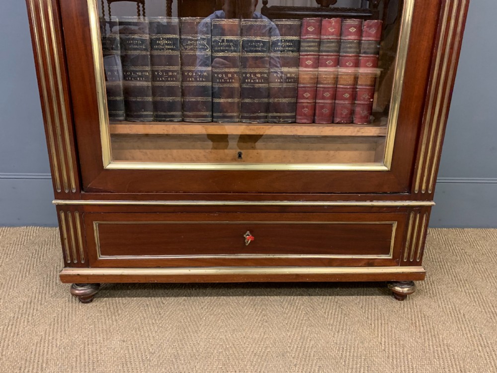 French Mahogany Brass Inlaid Bookcase View VII