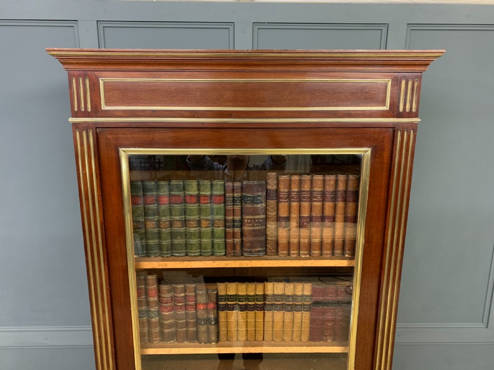 French Mahogany Brass Inlaid Bookcase View IX