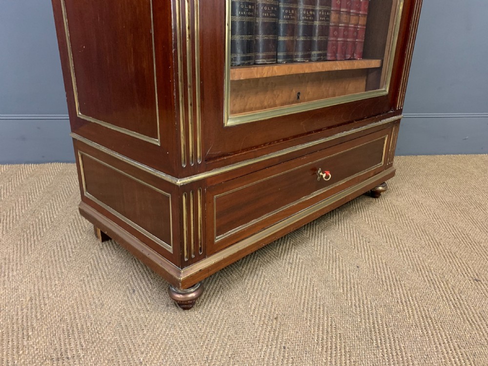 French Mahogany Brass Inlaid Bookcase View XI