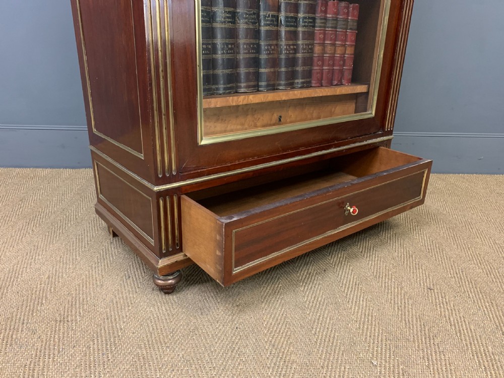 French Mahogany Brass Inlaid Bookcase View XII