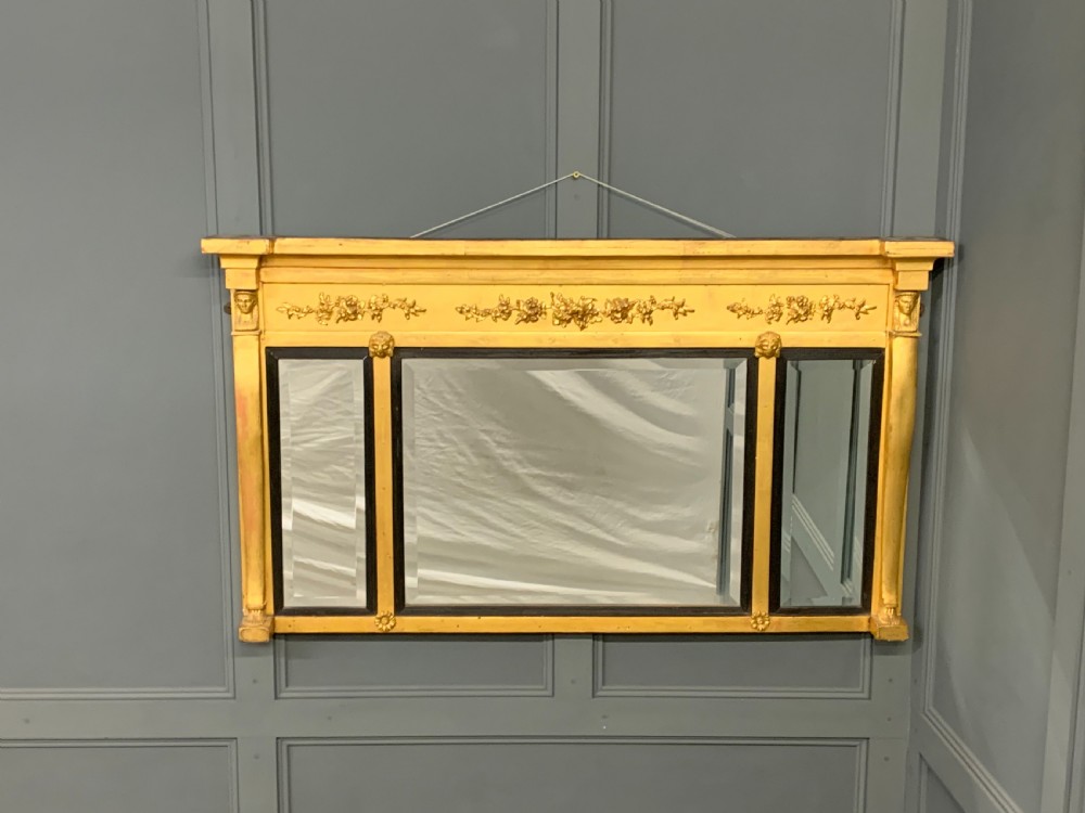 Regency Triple Plate Gilt Overmantle Mirror View II