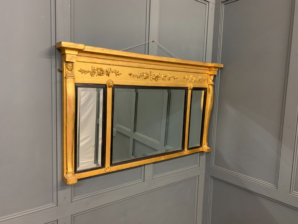 Regency Triple Plate Gilt Overmantle Mirror View VI