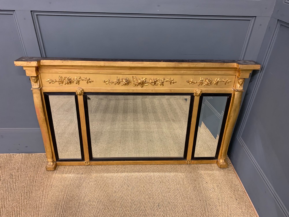 Regency Triple Plate Gilt Overmantle Mirror View IX