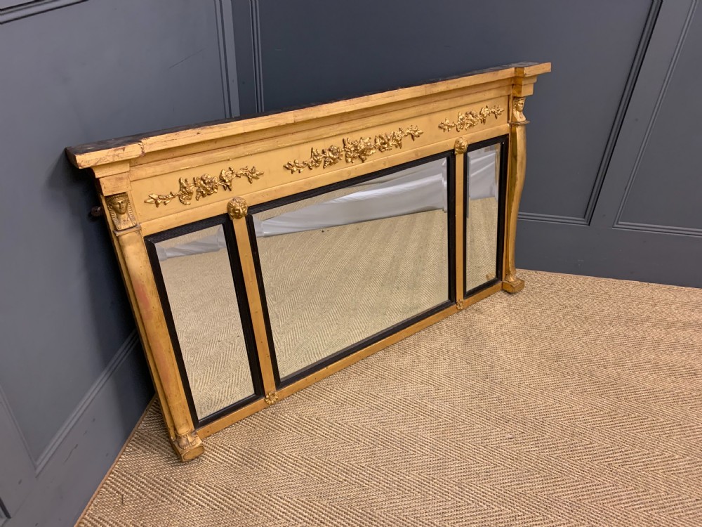 Regency Triple Plate Gilt Overmantle Mirror View XI