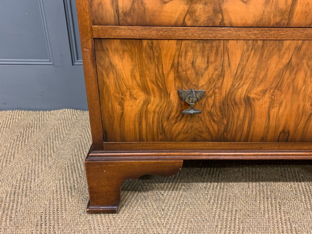 Waring and Gillow Art Deco Burr Walnut Chest of Drawers View VIII