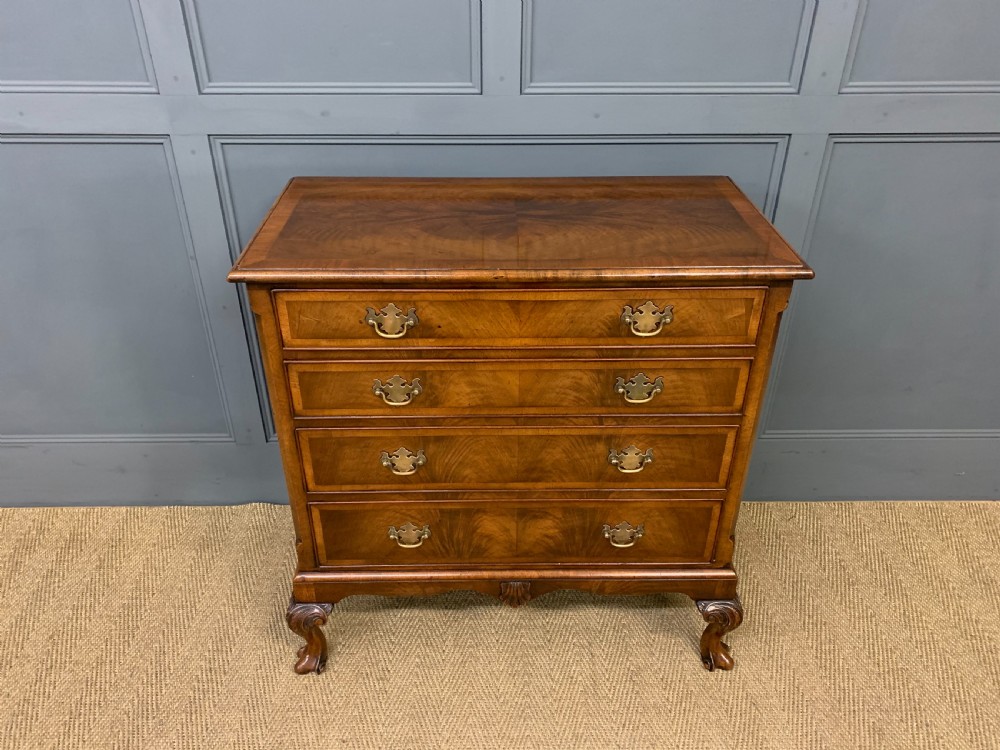 Queen Anne Style Burr Walnut Chest of Drawers