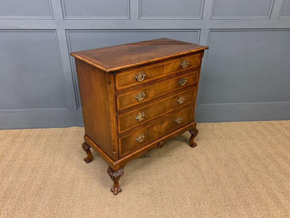 Queen Anne Style Burr Walnut Chest of Drawers View XI