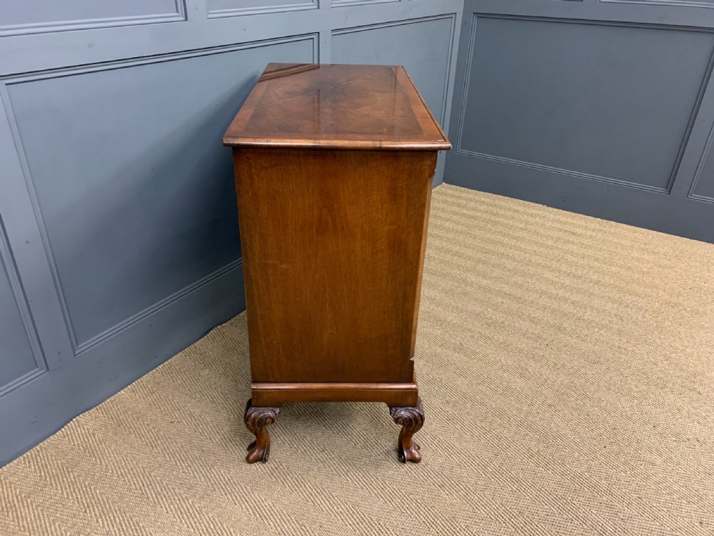 Queen Anne Style Burr Walnut Chest of Drawers View XII