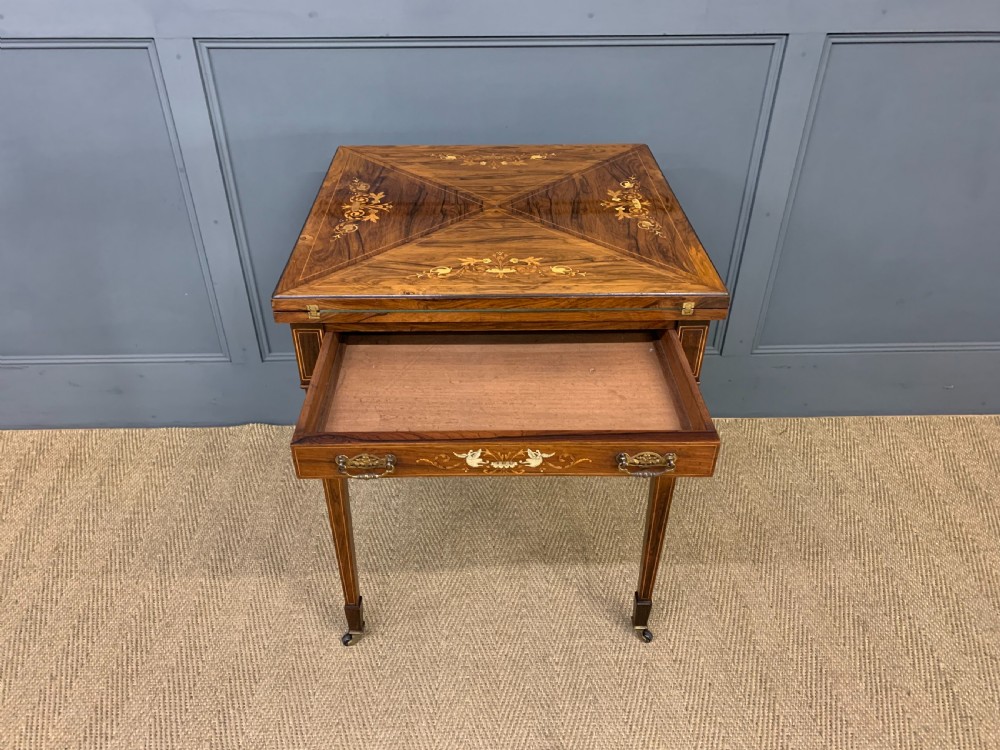 Inlaid Rosewood Envelope Games Table View IV