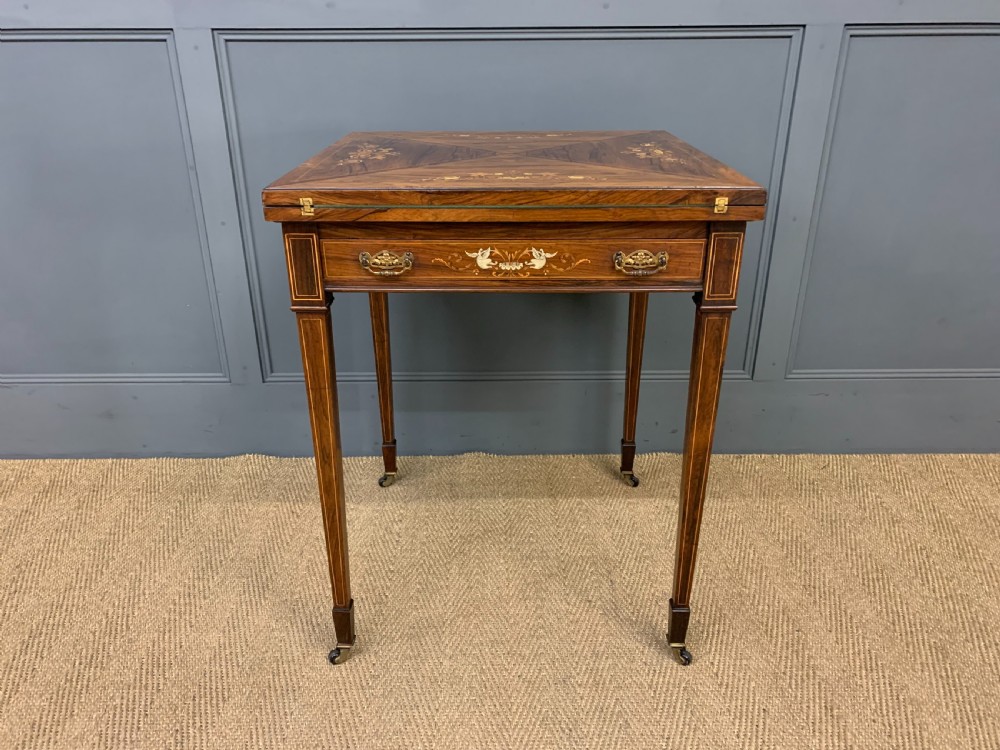 Inlaid Rosewood Envelope Games Table View VI