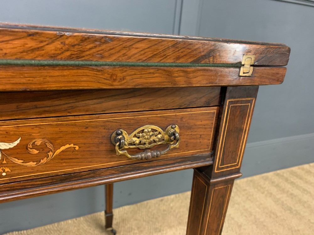 Inlaid Rosewood Envelope Games Table View VIII