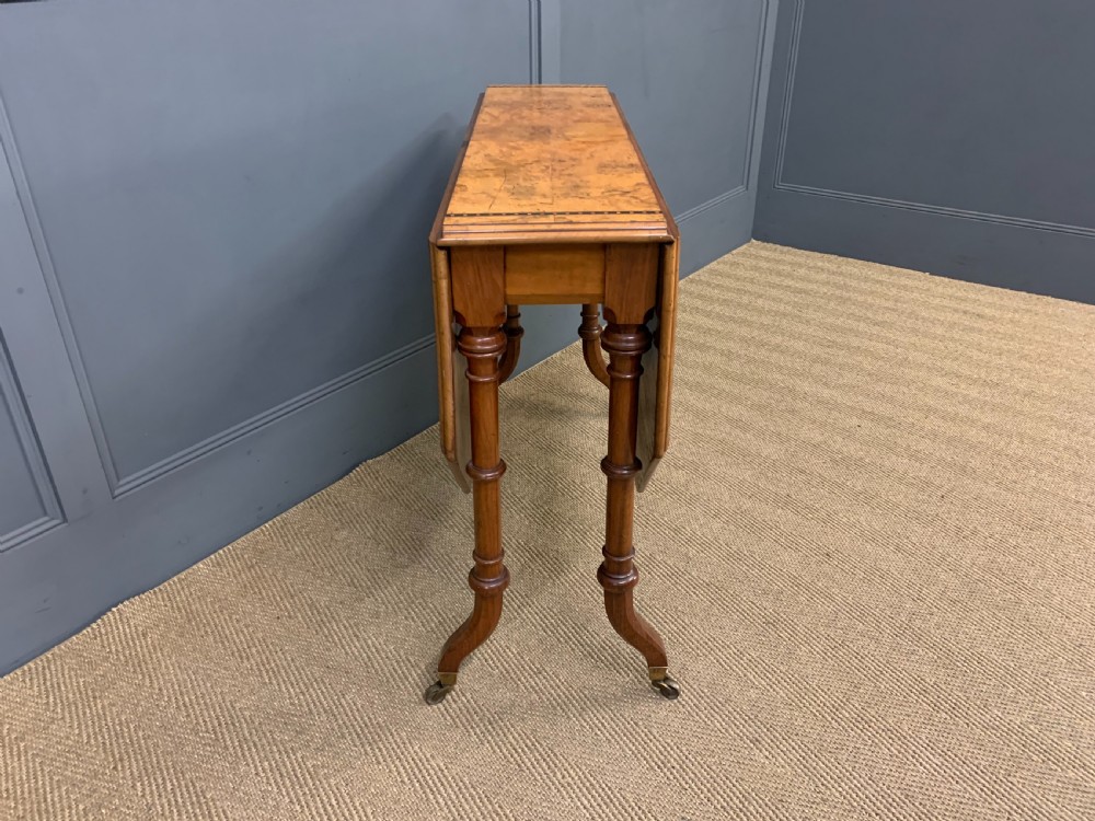 Victorian Inlaid Burr Walnut Sutherland Table View VI