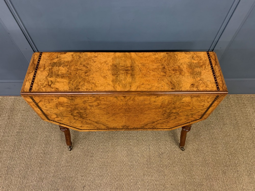 Victorian Inlaid Burr Walnut Sutherland Table View VII