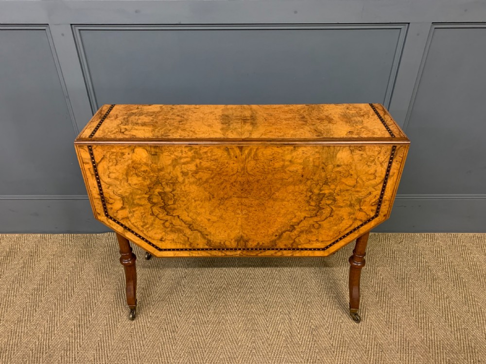 Victorian Inlaid Burr Walnut Sutherland Table View VIII