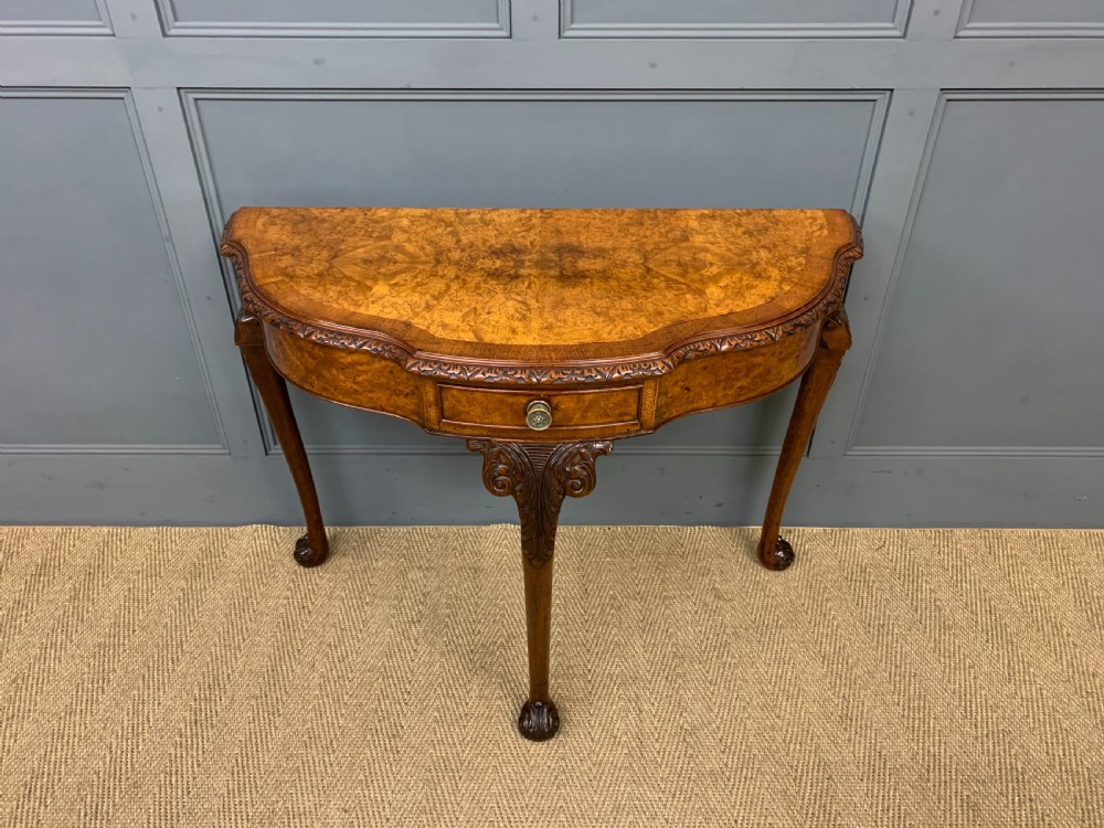 Burr Walnut Console Table