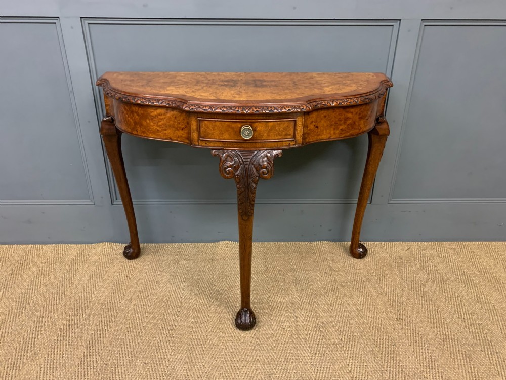 Burr Walnut Console Table View VI