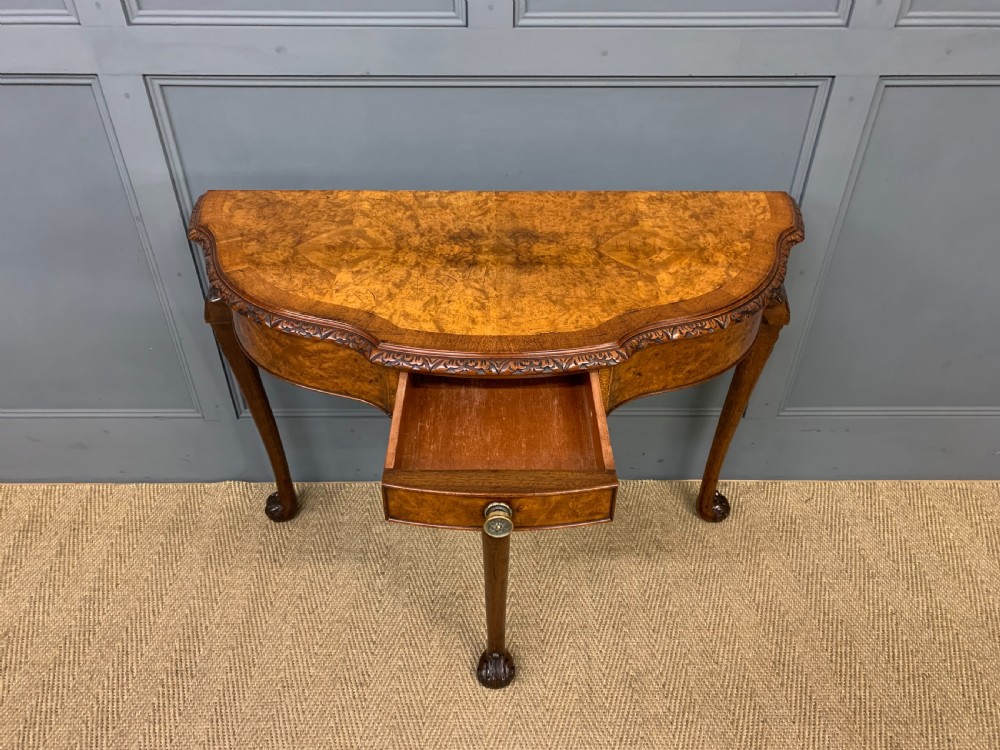 Burr Walnut Console Table View VII