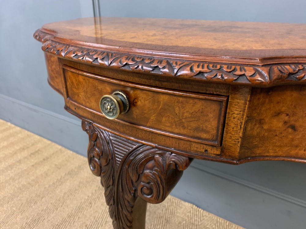 Burr Walnut Console Table View VIII