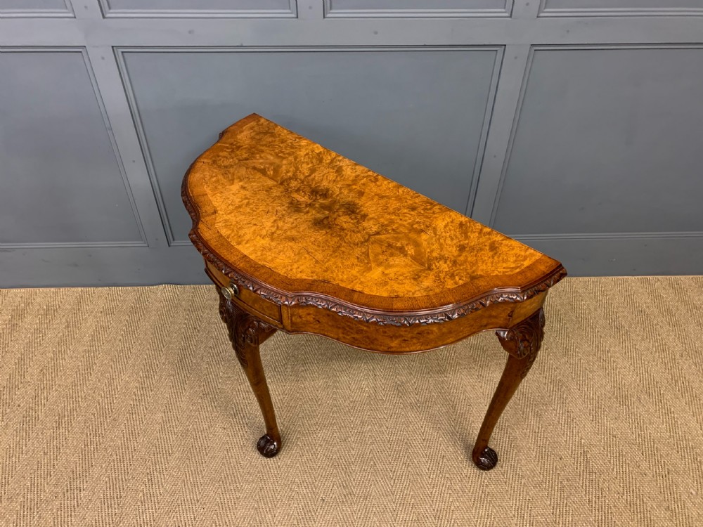 Burr Walnut Console Table View XII