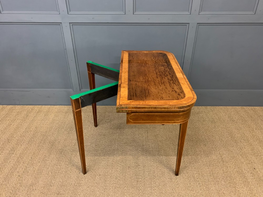 Georgian Inlaid Rosewood and Satinwood Card Table View III