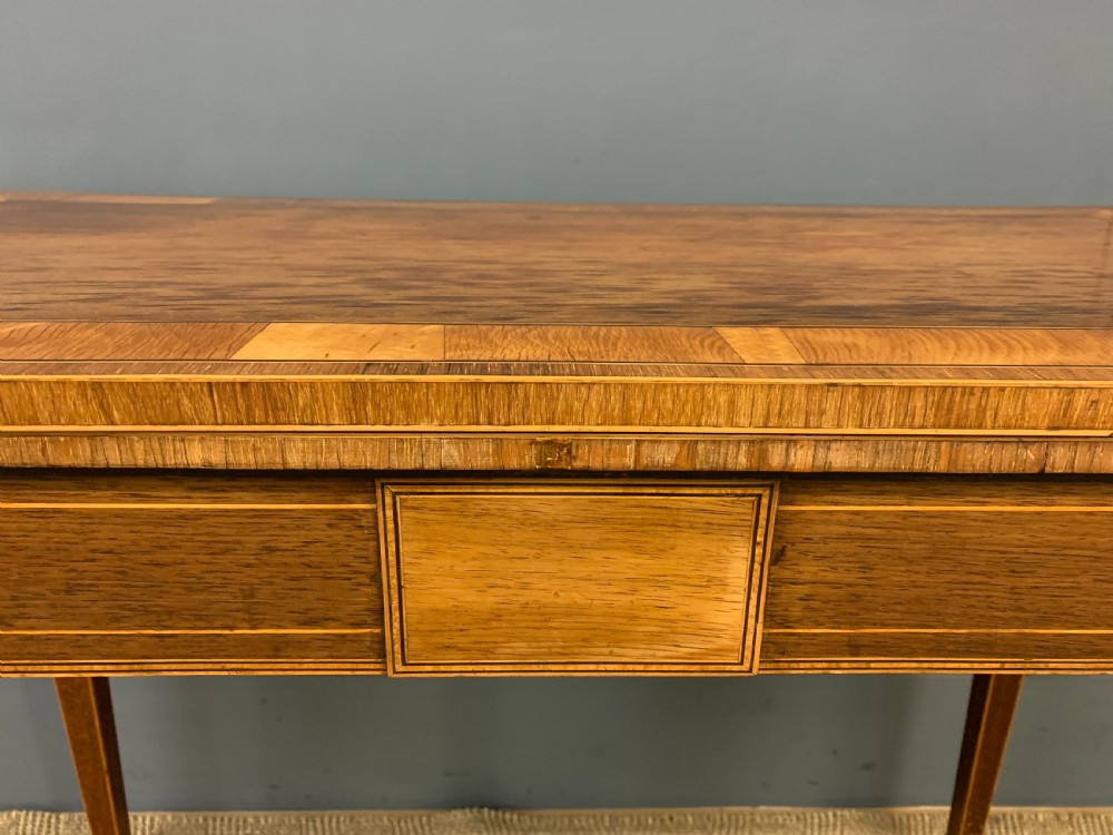 Georgian Inlaid Rosewood and Satinwood Card Table View IX
