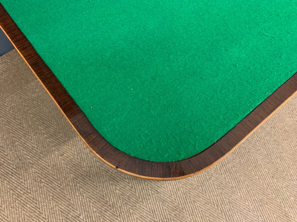 Georgian Inlaid Rosewood and Satinwood Card Table View XII