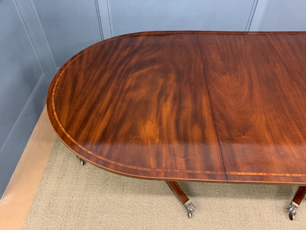 Flame Mahogany Triple Pillar Dining Table View II