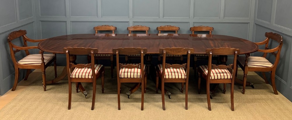 Flame Mahogany Triple Pillar Dining Table View IV