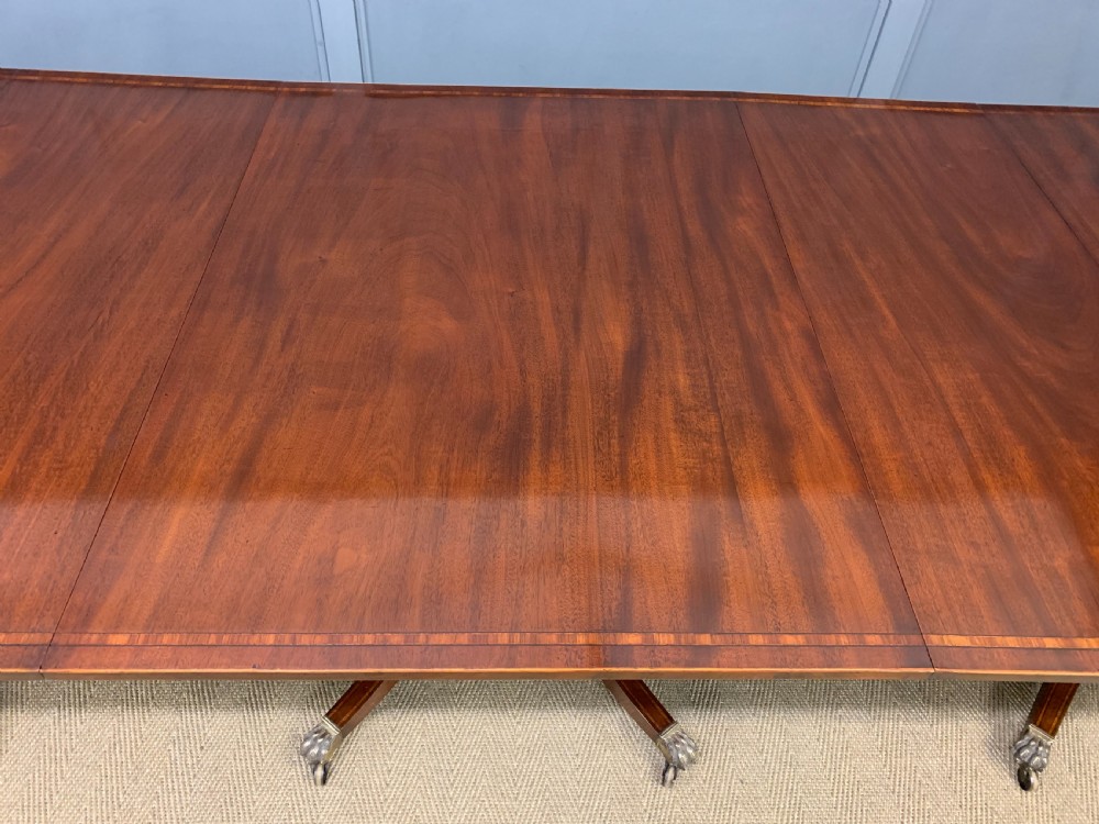 Flame Mahogany Triple Pillar Dining Table View IX