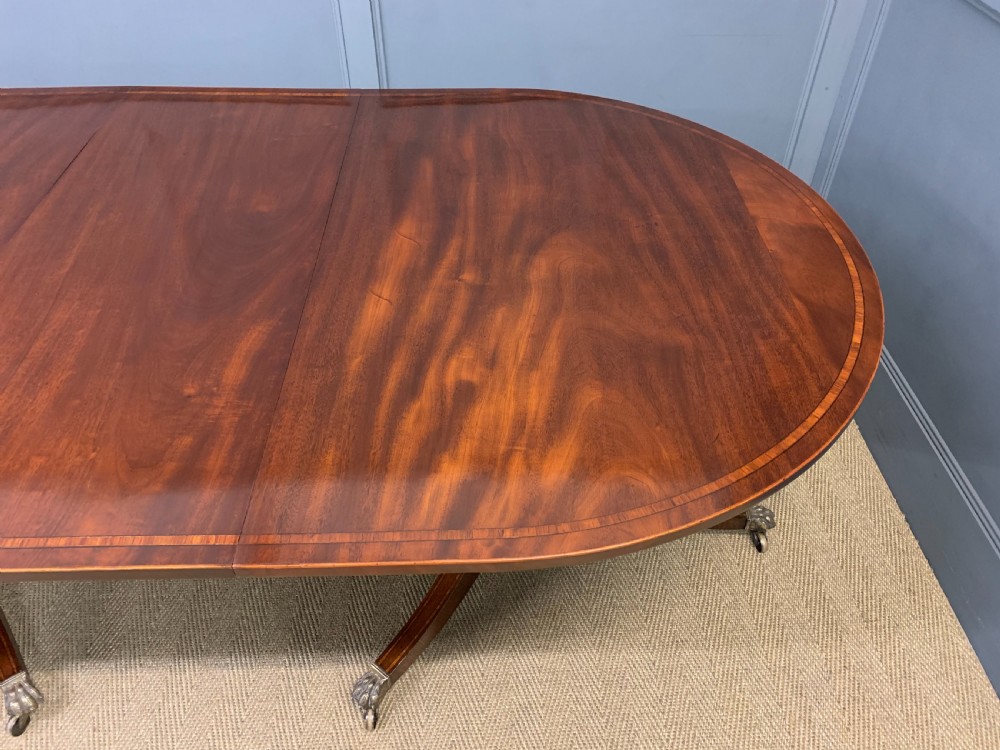Flame Mahogany Triple Pillar Dining Table View XII