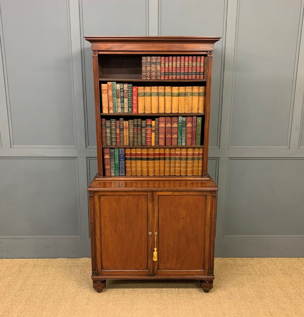 Georgian Mahogany Open Bookcase Cabinet
