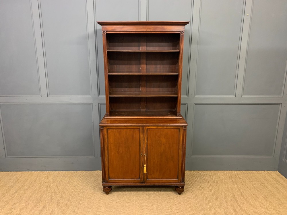 Georgian Mahogany Open Bookcase Cabinet View II