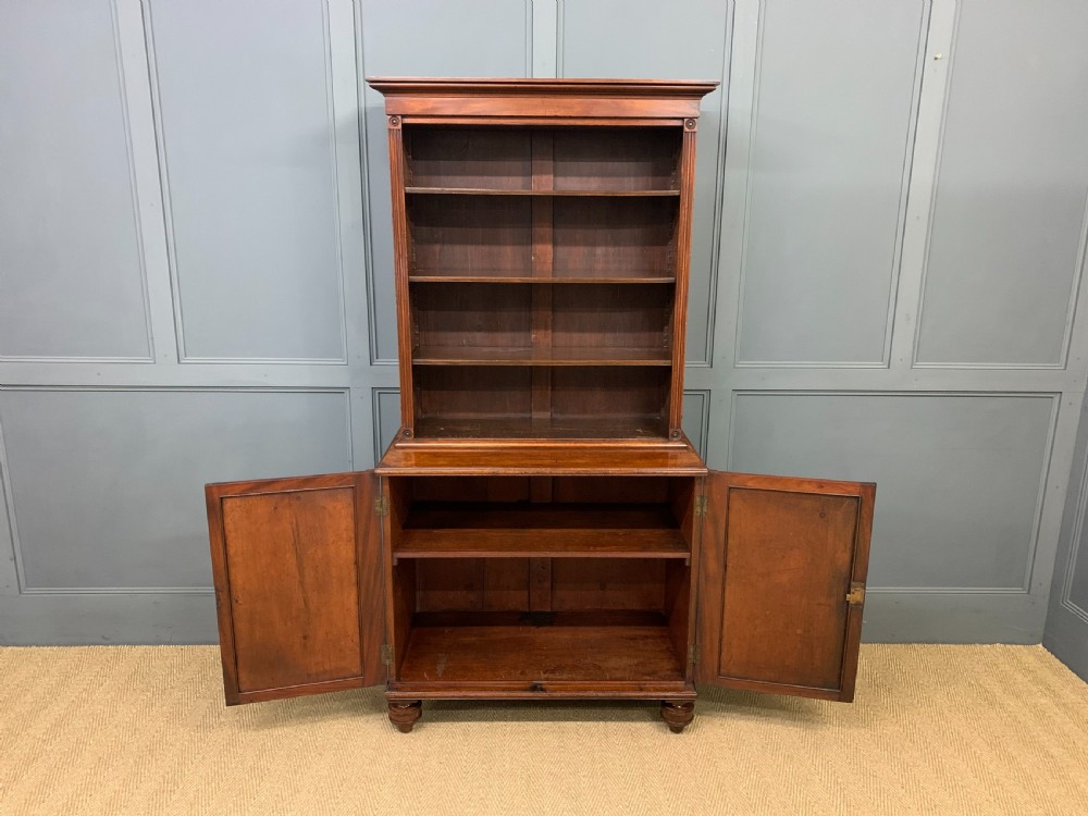 Georgian Mahogany Open Bookcase Cabinet View III