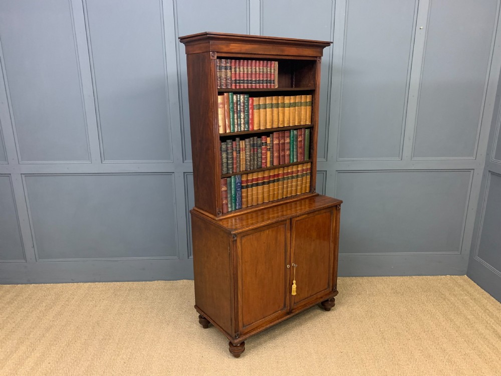 Georgian Mahogany Open Bookcase Cabinet View X
