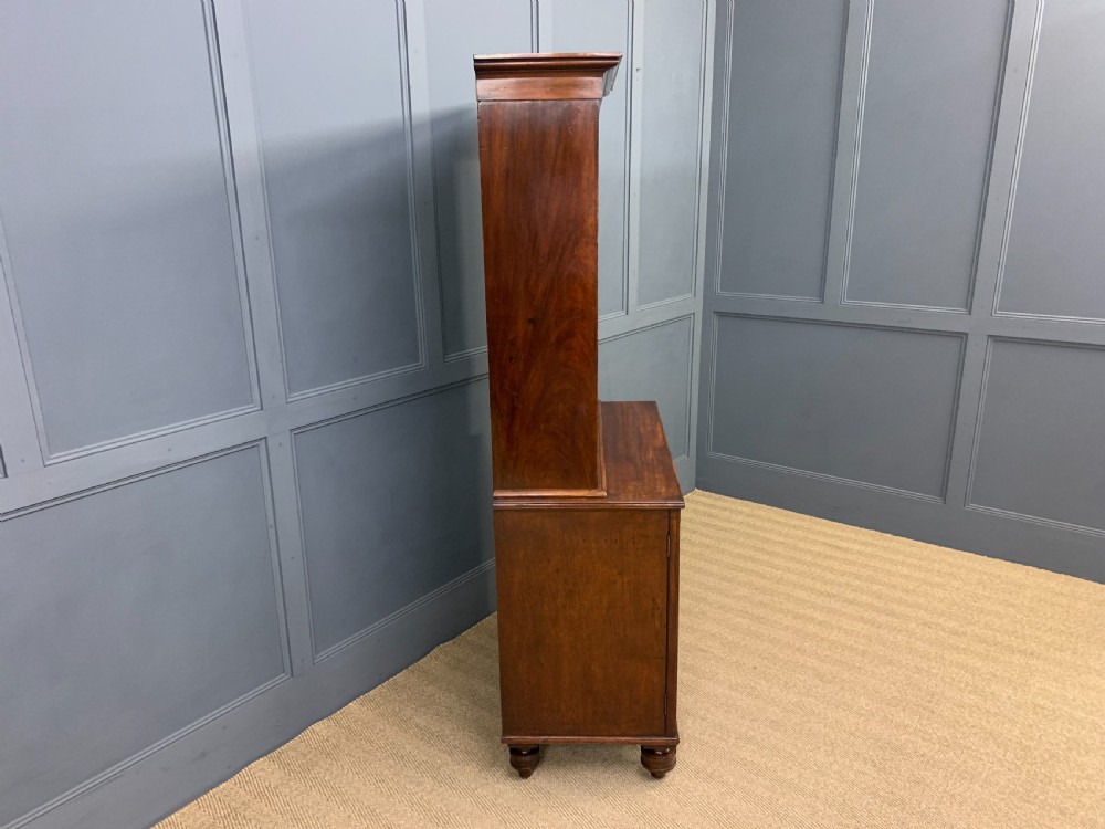 Georgian Mahogany Open Bookcase Cabinet View XI