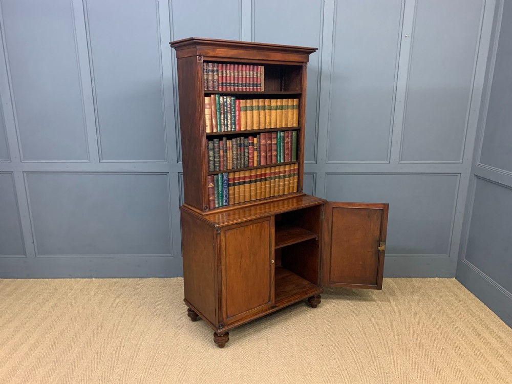 Georgian Mahogany Open Bookcase Cabinet View XII